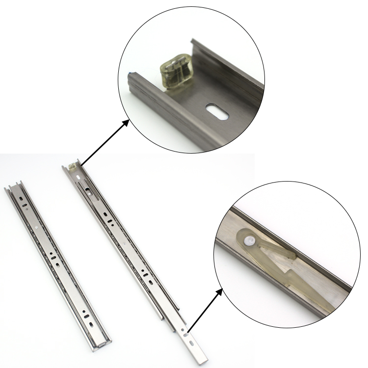 Hot selling stainless steel telescopic slide rails 45mm drawer slide