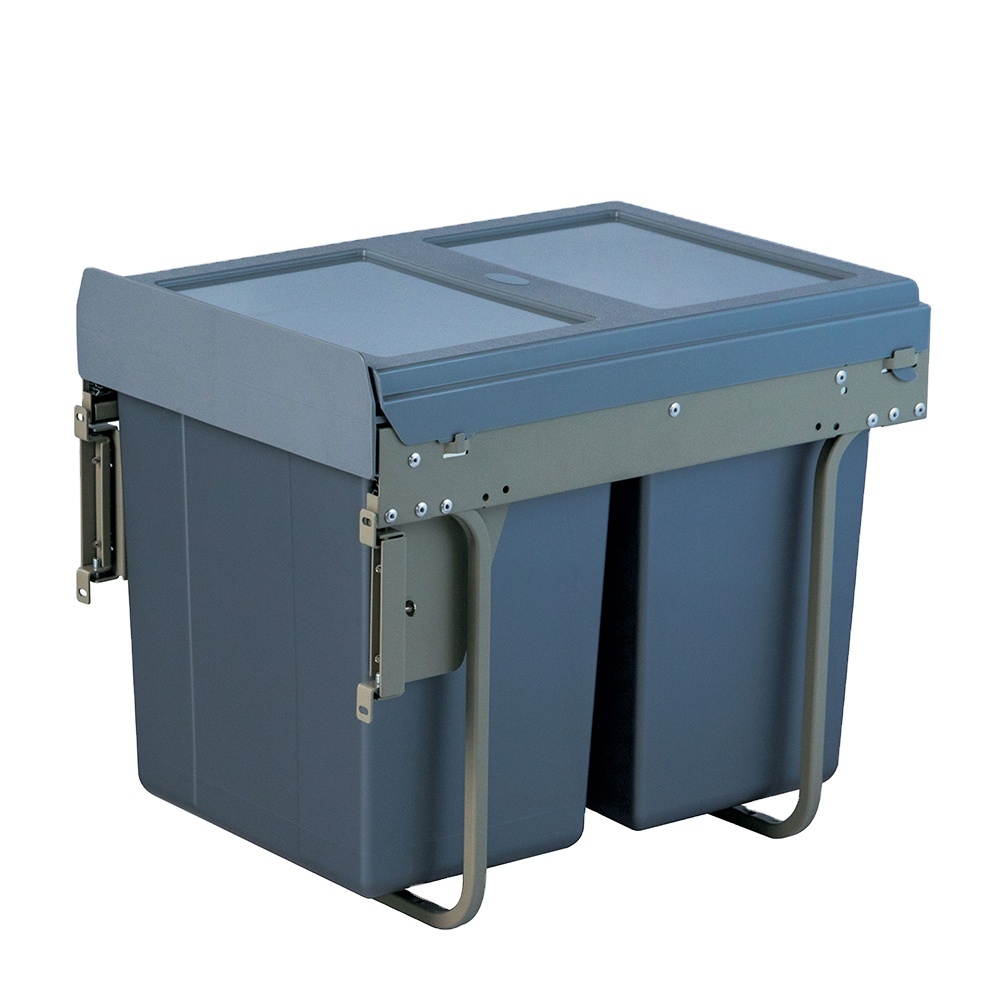 Double-barrel large capacity, wall-mounted big multifunction trash can