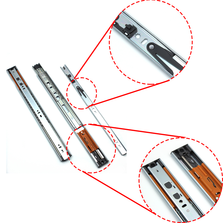 Best Quality Iron Material Push To Open Full Extension Drawer Slide