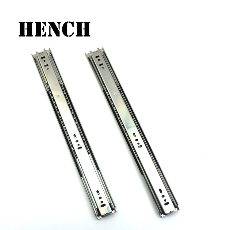 45mm Full extension 3 fold furniture hardware ball bearing telescopic channel drawer slides for kitchen cabinet