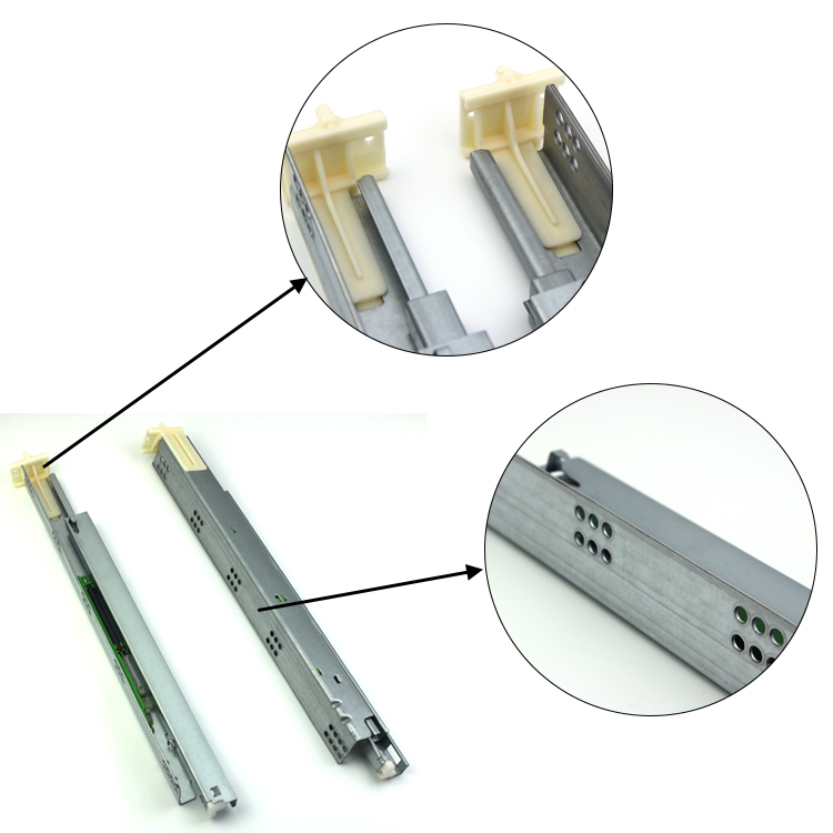 Special undermount drawer slide with two functions