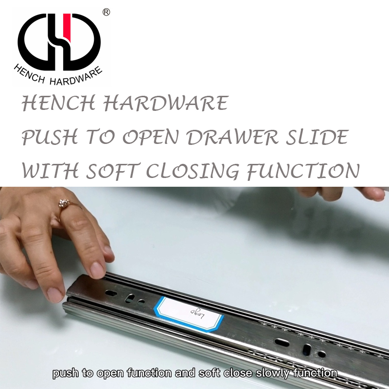 Hench Hardware Push To Open Drawer Slide With Soft Closing Function