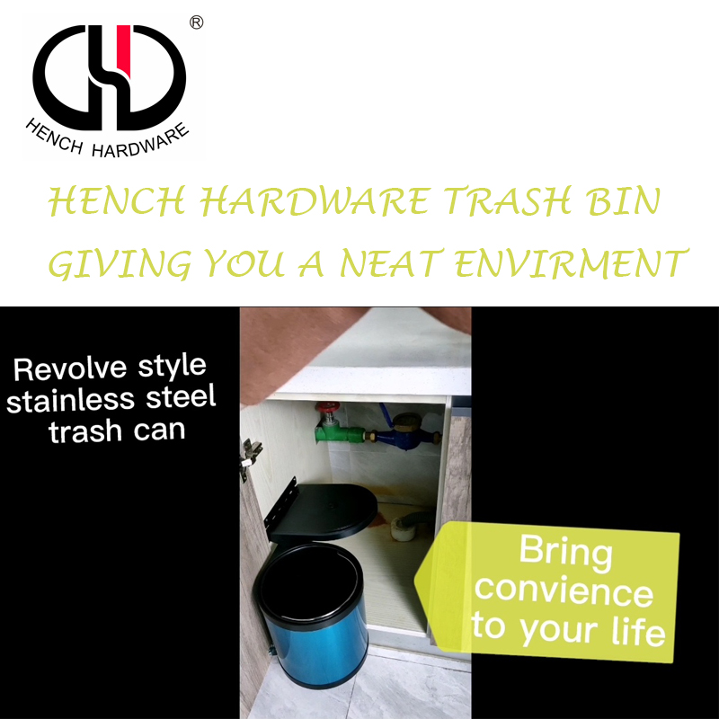 HENCH HARDWARE REVOLVE STYLE STAINLESS STEEL TRASH BIN